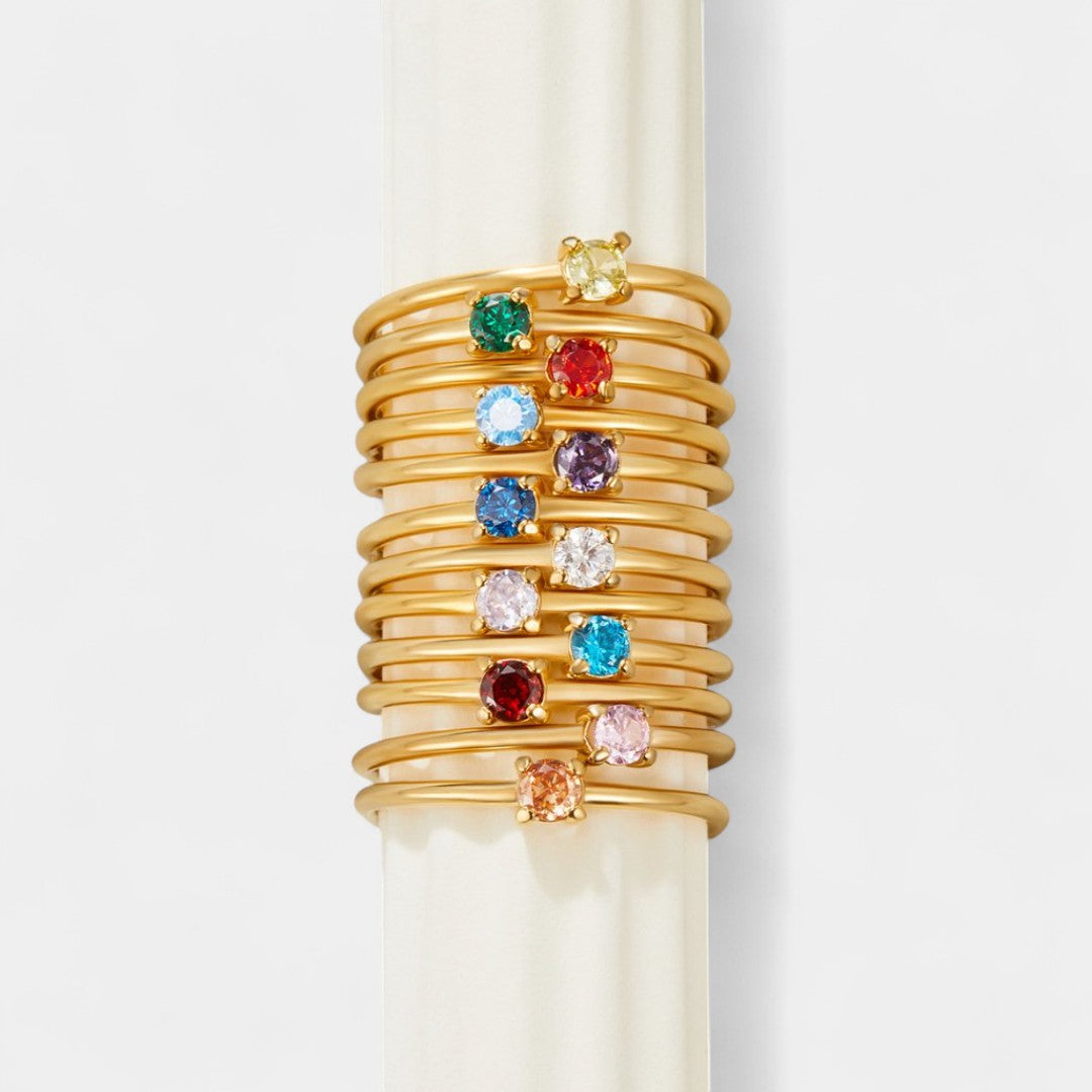 Ιφιγένεια - Χρυσά δαχτυλίδια με λίθο γέννησης