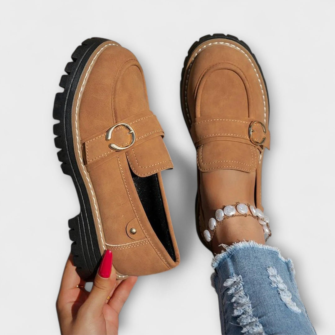 Ελένη Λώρα Casual Loafers Στρογγυλή Μύτη Άνετη Κατασκευή