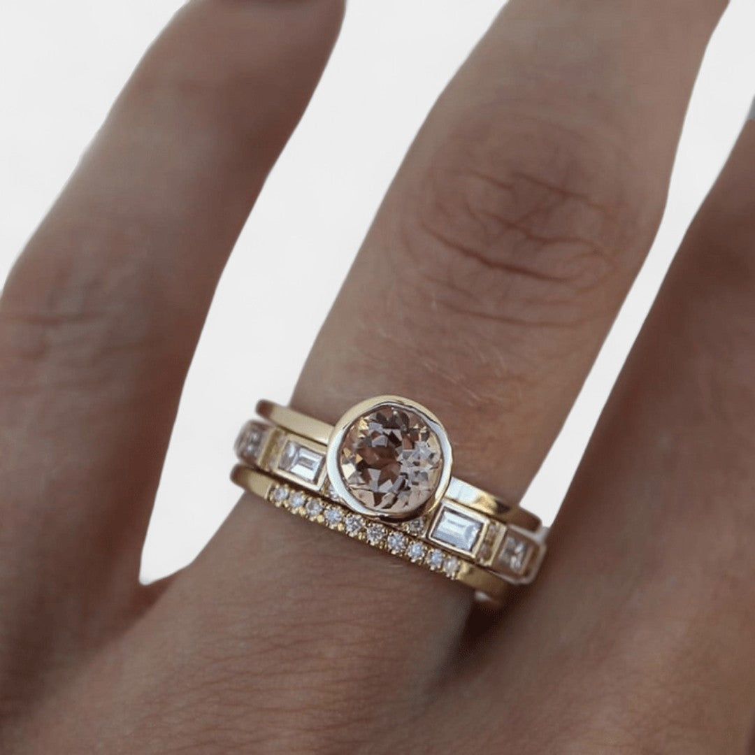 Θάλεια - Σετ δαχτυλιδιών με κρυστάλλινες λεπτομέρειες και χρυσές πινελιές