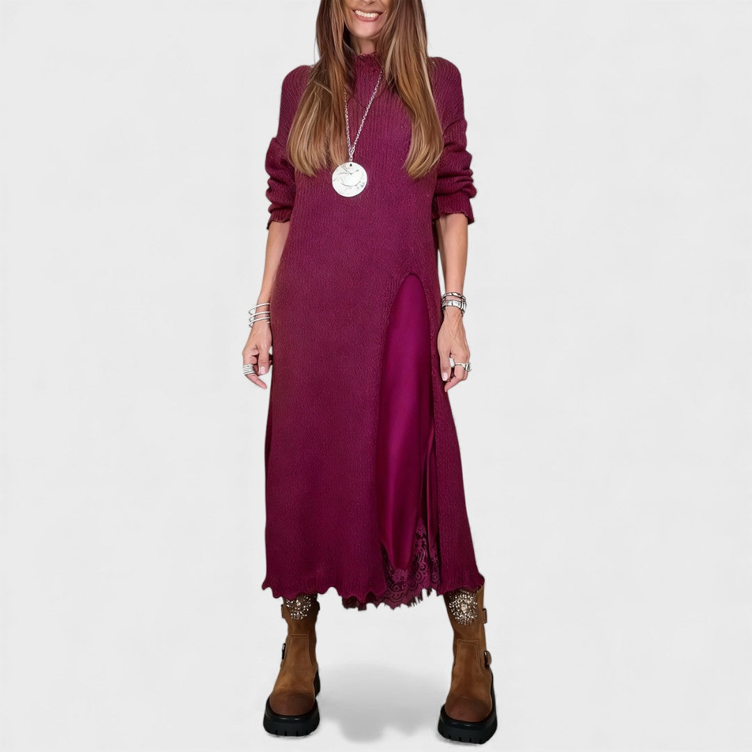 Λένα - κομψό μακρύ πλεκτό φόρεμα