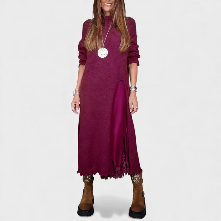 Λένα - κομψό μακρύ πλεκτό φόρεμα