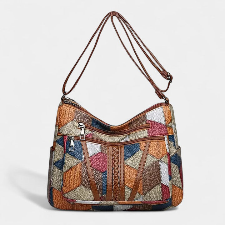 Πέπι Τσάντα Χειρός από Δέρμα Στυλ Μωσαϊκού