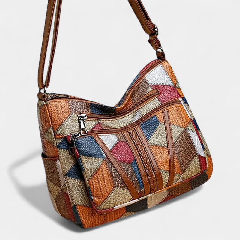 Πέπι Τσάντα Χειρός από Δέρμα Στυλ Μωσαϊκού
