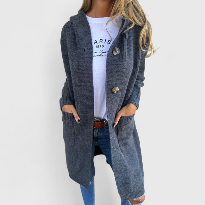 Ξανθή - Μακριά ζακέτα με απαλή υφή και στυλ